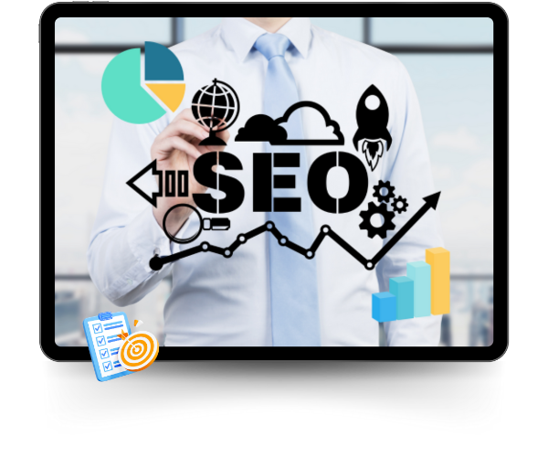 SEO services in TechWebsters: A professional team optimizing websites for better search engine visibility.