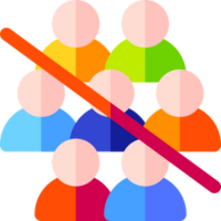 A group of individuals with a prominent red line crossing through them, symbolizing no lead generation.