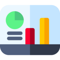 Icon depicting a column chart alongside a pie chart, representing data visualization for technical SEO analysis.