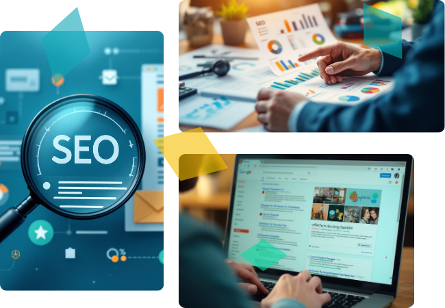 SEO services, showcasing digital marketing strategies for enhanced online visibility and search engine rankings.